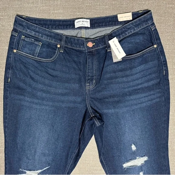 Lane Bryant Signature Fit Slim Straight Ankle Jeans Size 20 Mid-Rise Distressed - Picture 3 of 13